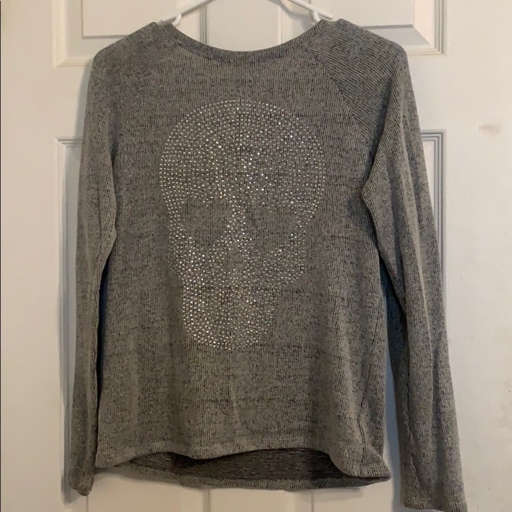PINK Bling Sugar skull open back sweater